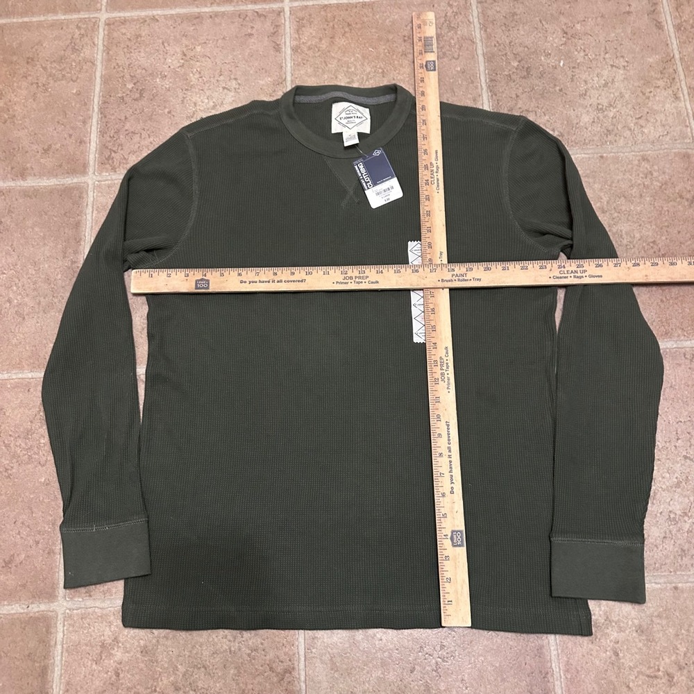 St John's Bay Thermal Shirt Mens XL Green New Waffle Knit Long Sleeve Cotton - Picture 5 of 5